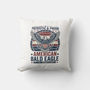 Patriotisches Vintage-Weißkopfseeadler-Bedrucktes  Kissen