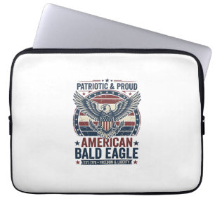 Patriotisches Vintage-Weißkopfseeadler-Bedrucktes Laptopschutzhülle