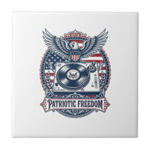 Patriotisches Vinyl-Sammler Vektorgrafik T-Shirt Fliese