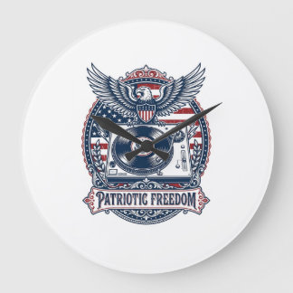 Patriotisches Vinyl-Sammler Vektorgrafik T-Shirt Große Wanduhr