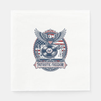 Patriotisches Vinyl-Sammler Vektorgrafik T-Shirt Serviette