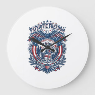 Patriotisches Vogelbeobachter-Vektorgrafik-T-Shirt Große Wanduhr