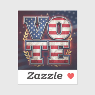 Patriotisches VOTE American Flag Typografie Design Aufkleber