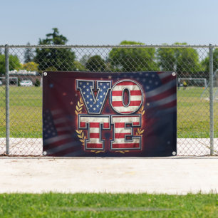 Patriotisches VOTE Amerikanische Flagge Typografie Banner