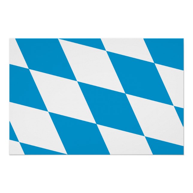 Patriotisches Wandplakat mit der Flagge Bayerns Poster (Vorderseite)