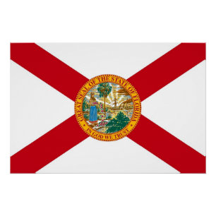 Patriotisches Wandplakat mit der Flagge Floridas Poster