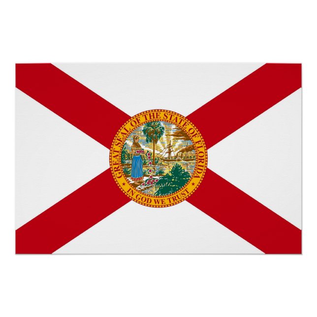 Patriotisches Wandplakat mit der Flagge Floridas Poster (Vorderseite)