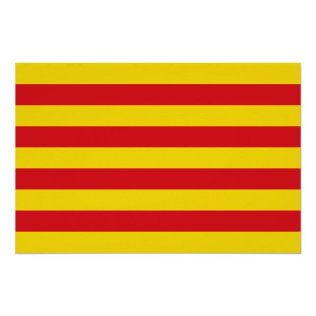 Patriotisches Wandplakat mit der Flagge Katalonien Poster (Vorderseite)