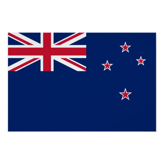Patriotisches Wandplakat mit der Flagge Neuseeland Poster (Vorderseite)
