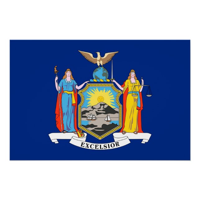 Patriotisches Wandplakat mit der Flagge New Yorks Poster (Vorderseite)