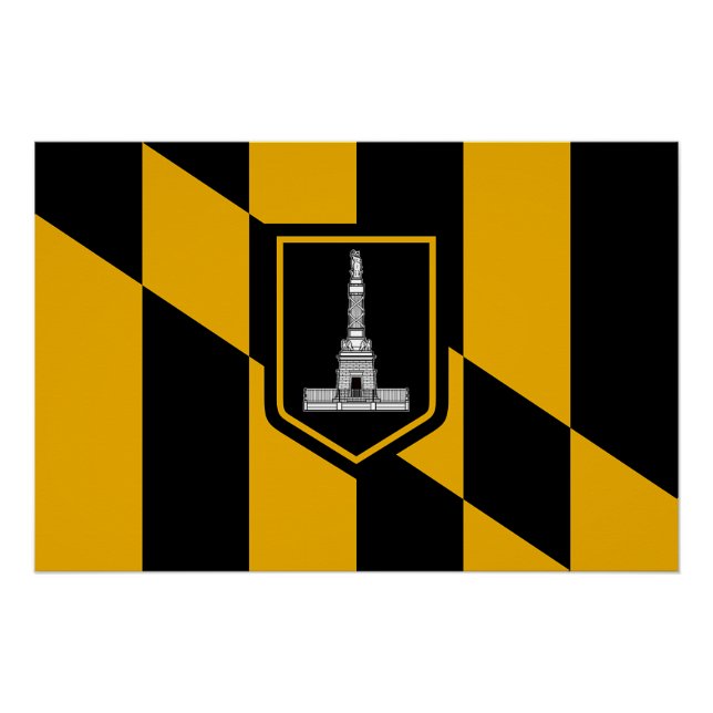Patriotisches Wandplakat mit der Flagge von Baltim Poster (Vorderseite)