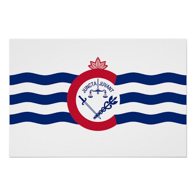 Patriotisches Wandplakat mit der Flagge von Cincin Poster (Vorderseite)