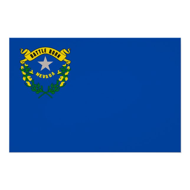 Patriotisches Wandplakat mit Fahne von Nevada Poster (Vorderseite)