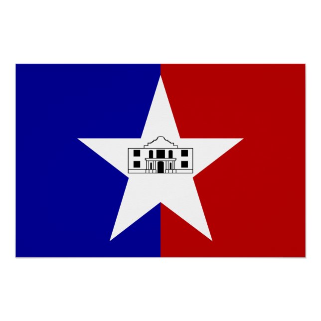 Patriotisches Wandplakat mit Fahne von San Antonio Poster (Vorderseite)