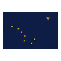 Patriotisches Wandplakat mit Flag Alaska, USA
