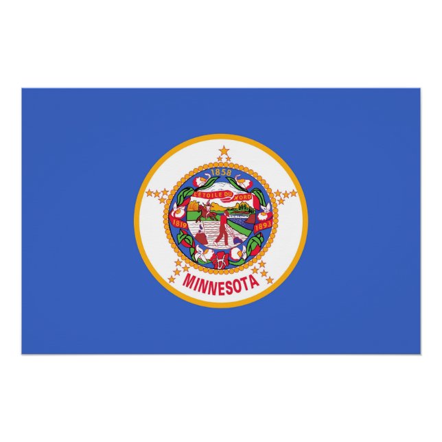 Patriotisches Wandplakat mit Flag Minnesota Poster (Vorderseite)