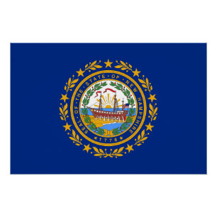 Patriotisches Wandplakat mit Flag New Hampshire Poster