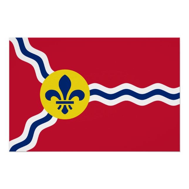 Patriotisches Wandplakat mit Flag von St. Louis, U Poster (Vorderseite)
