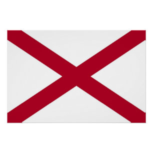Patriotisches Wandplakat mit Flagge von Alabama, Poster