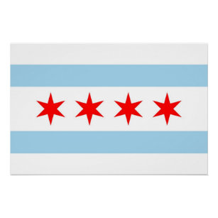 Patriotisches Wandplakat mit Flagge von Chicago Poster