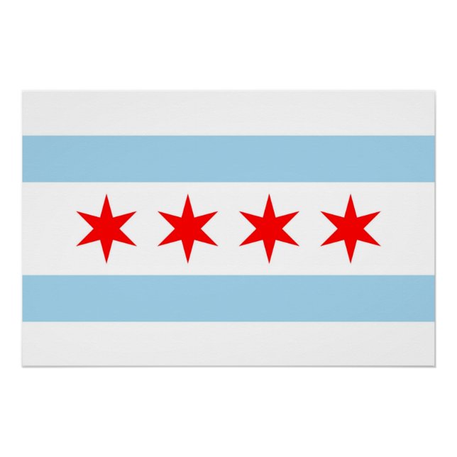 Patriotisches Wandplakat mit Flagge von Chicago Poster (Vorderseite)