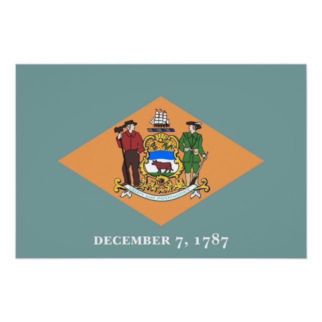 Patriotisches Wandplakat mit Flagge von Delaware Poster (Vorderseite)