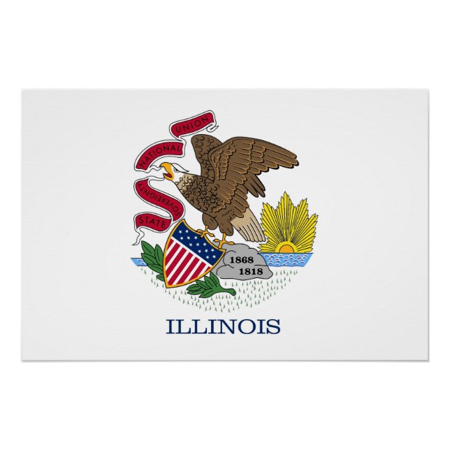 Patriotisches Wandplakat mit Flagge von Illinois Poster (Vorderseite)