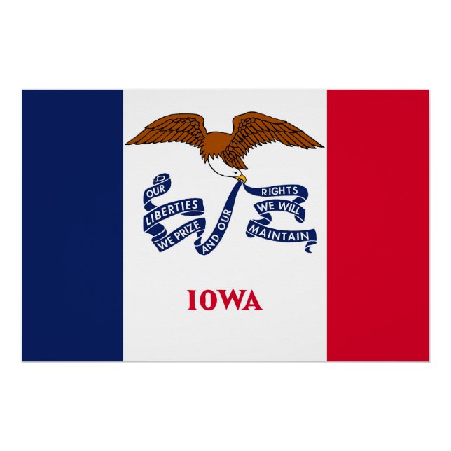 Patriotisches Wandplakat mit Flagge von Iowa Poster (Vorderseite)