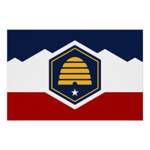 Patriotisches Wandposter mit der Flagge von Utah, Poster