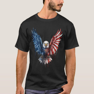 Patriotisches Wasserfarben-Weißkopfseeadler-Amerik T-Shirt