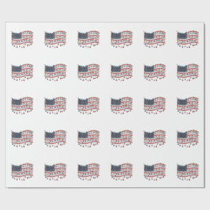 Patriotisches Weihnachten Amerikanische Flagge mit Geschenkpapier