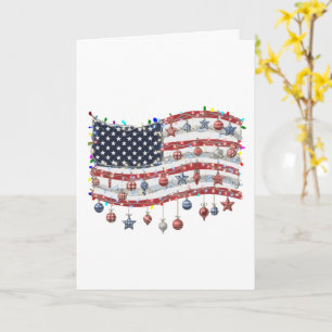 Patriotisches Weihnachten Amerikanische Flagge mit Karte