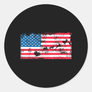 Patriotisches Weihnachten Amerikanische Flagge - S Runder Aufkleber