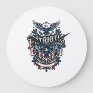 Patriotisches Weihnachten Vektorgrafik T-Shirt (2) Große Wanduhr
