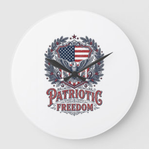 Patriotisches Weihnachten Vektorgrafik T-Shirt Große Wanduhr