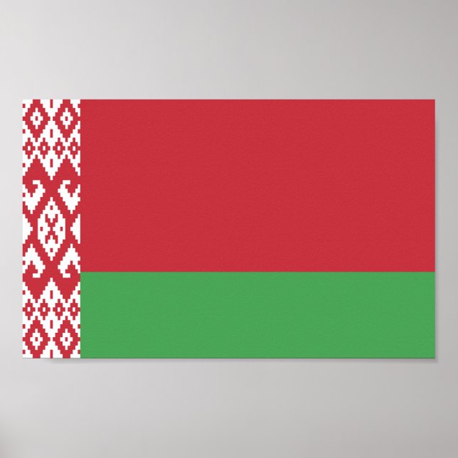 Patriotisches Weißrussisches Flaggenplakat Poster (Vorne)