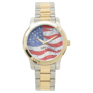 Patriotisches wellenartig bewegendes amerikanische armbanduhr