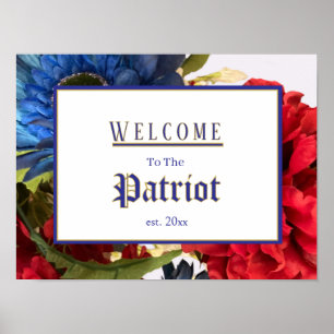 Patriotisches Willkommensschild für Unternehmen Poster