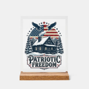 Patriotisches Winter-Cabin-Vektorgrafik-T-Shirt Acrylschild