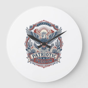 Patriotisches Wüsten-Südwest-Stolz-Vektorgrafik-T- Große Wanduhr