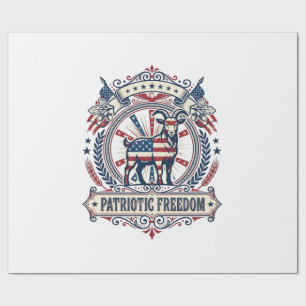 Patriotisches Ziegenfarm-Vektorgrafik-T-Shirt_1 Geschenkpapier