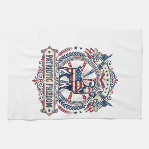 Patriotisches Ziegenfarm-Vektorgrafik-T-Shirt_1 Geschirrtuch