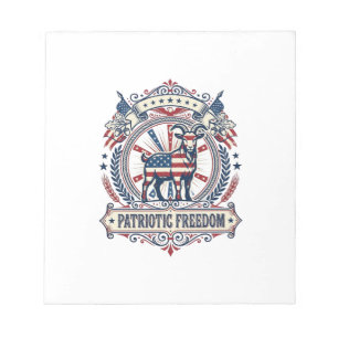 Patriotisches Ziegenfarm-Vektorgrafik-T-Shirt_1 Notizblock
