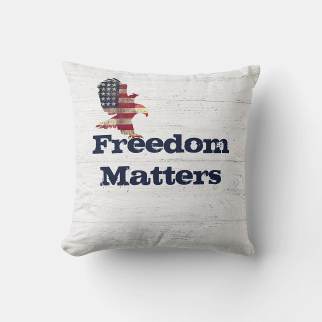 Patriotisches Zitat mit dem Flaggenadler Kissen (Vorderseite)