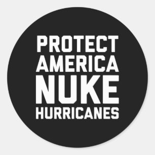 Patriotisches Zitat zum Schutz Amerikas Hurrikane Runder Aufkleber
