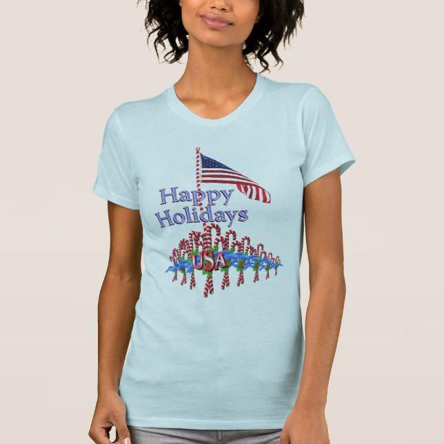 Patriotisches Zuckerstange-Damen-Shirt T-Shirt (Vorderseite)