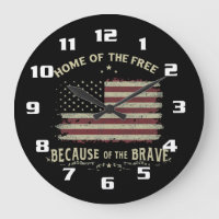 Patriotisches Zuhause der Freien Große Zahlen Uhr