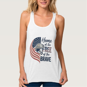 Patriotisches Zuhause der Freien Tapfere Helm Shir Tank Top