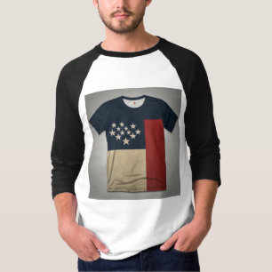 "Patriotismus und Loyalität" - Flag und Herzdesign T-Shirt