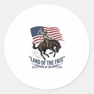 Patriots Cowboy Land Der Freien Westen Hemd De Runder Aufkleber